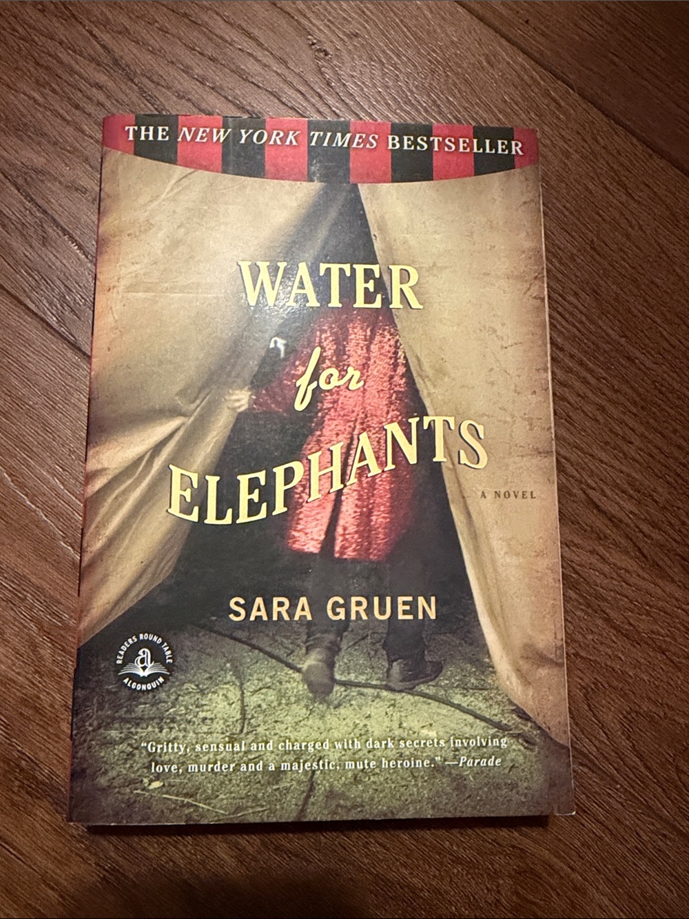 Water for Elephants by Sara Gruen - Yellow & Red Cover